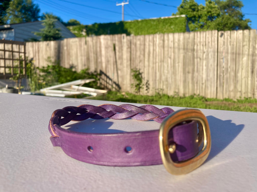 Braided collar - Purple