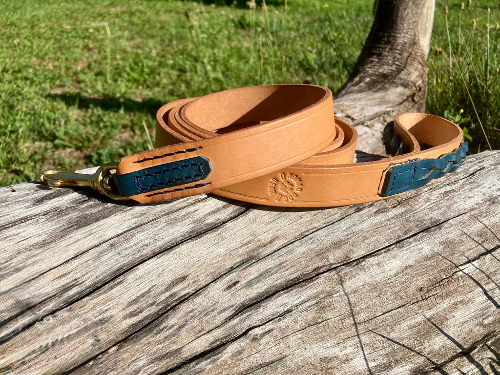 Heavy-Duty Leather Leash w/Braided Accent