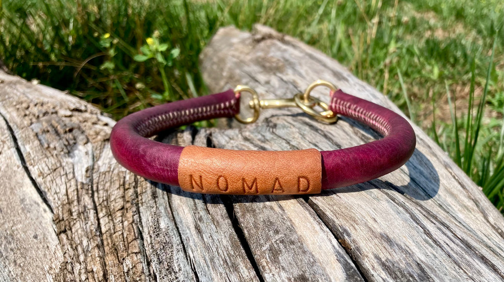 Rolled Vachetta Leather Collar / Slip Collar